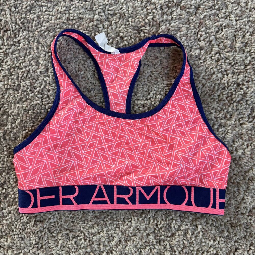 under armour girl size large 14 sports bra EUC cheer